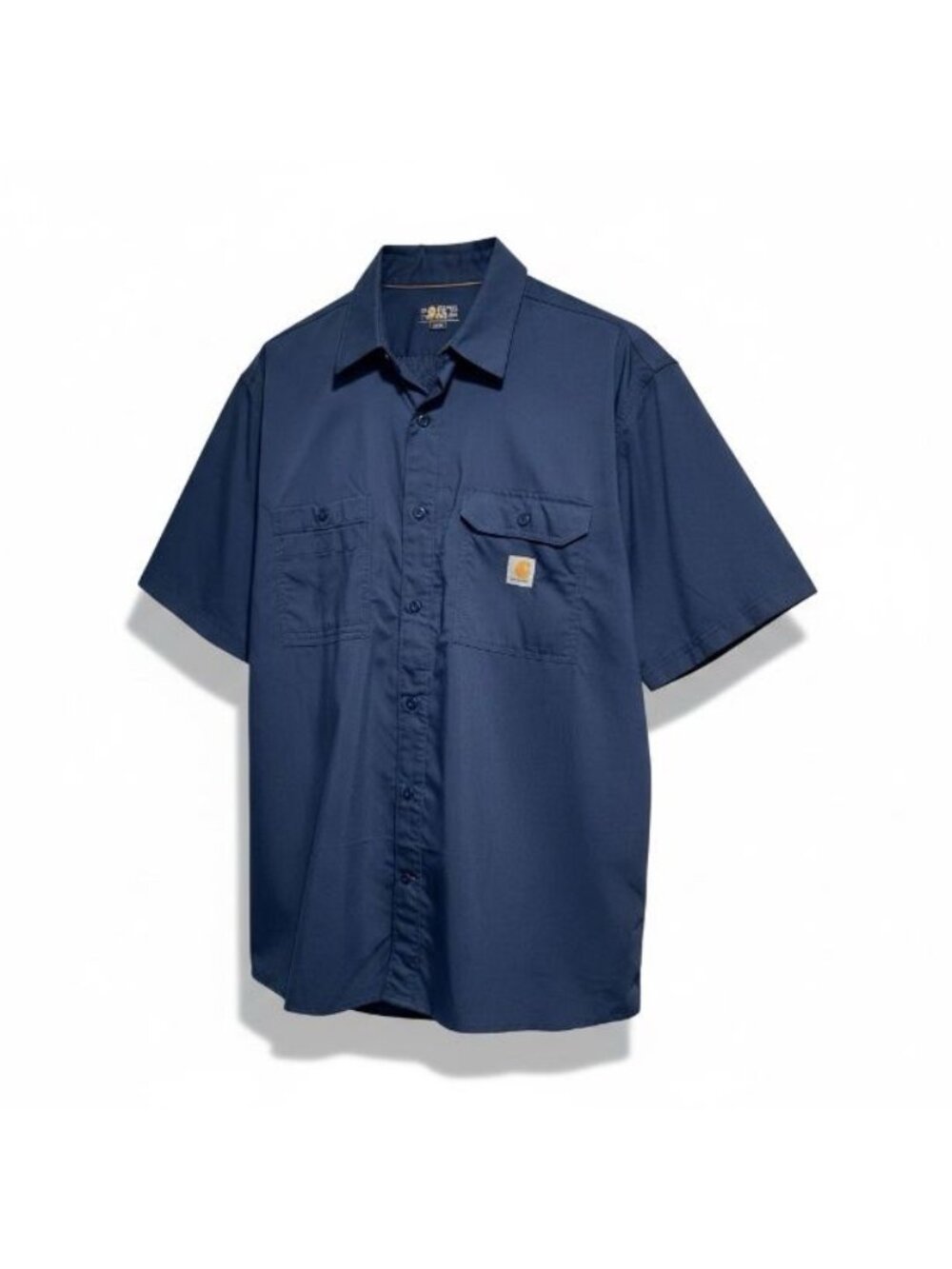 Carhartt Navy Short-Sleeve Button-Down Work Shirt